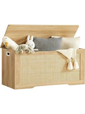 39.4” Storage Chest & Toy Box with Safety Hinges - Versatile Storage Bench for
